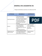 Programa Sensorial para Adolescentes Tea