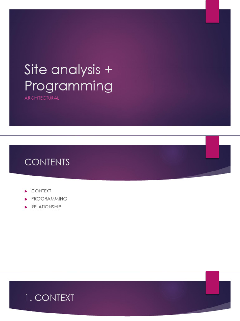 Site Analysis + Programming | PDF
