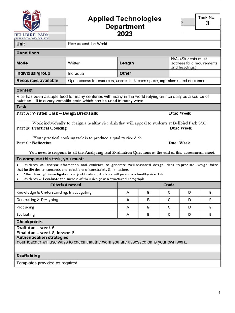 8FOS Term4 Design Folio | PDF | Rice | Agriculture