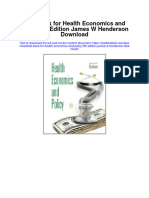 Test Bank For Health Economics and Policy 5th Edition James W Henderson Download