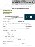 2020 G.C 4TH Quarter Mathematics Lesson Note For Grade 11: MONDAY, APRIL 20,2020