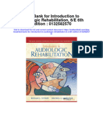Test Bank For Introduction To Audiologic Rehabilitation 6 e 6th Edition 0132582570