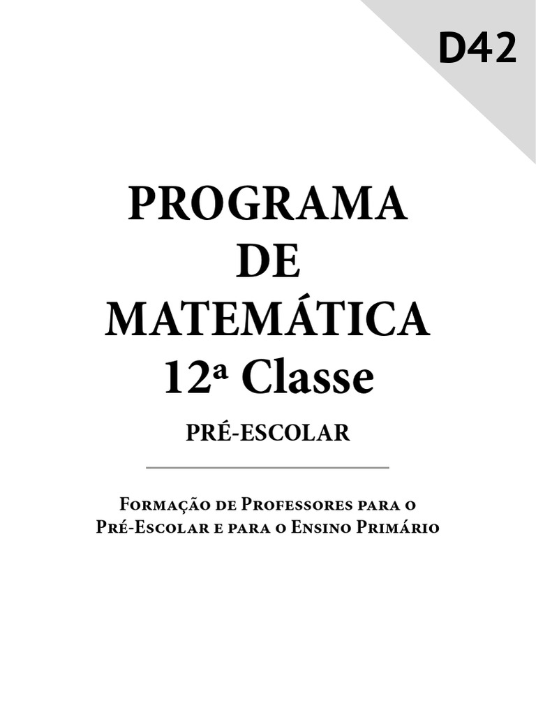 Programa de Matemática - 12ª Classe | PDF