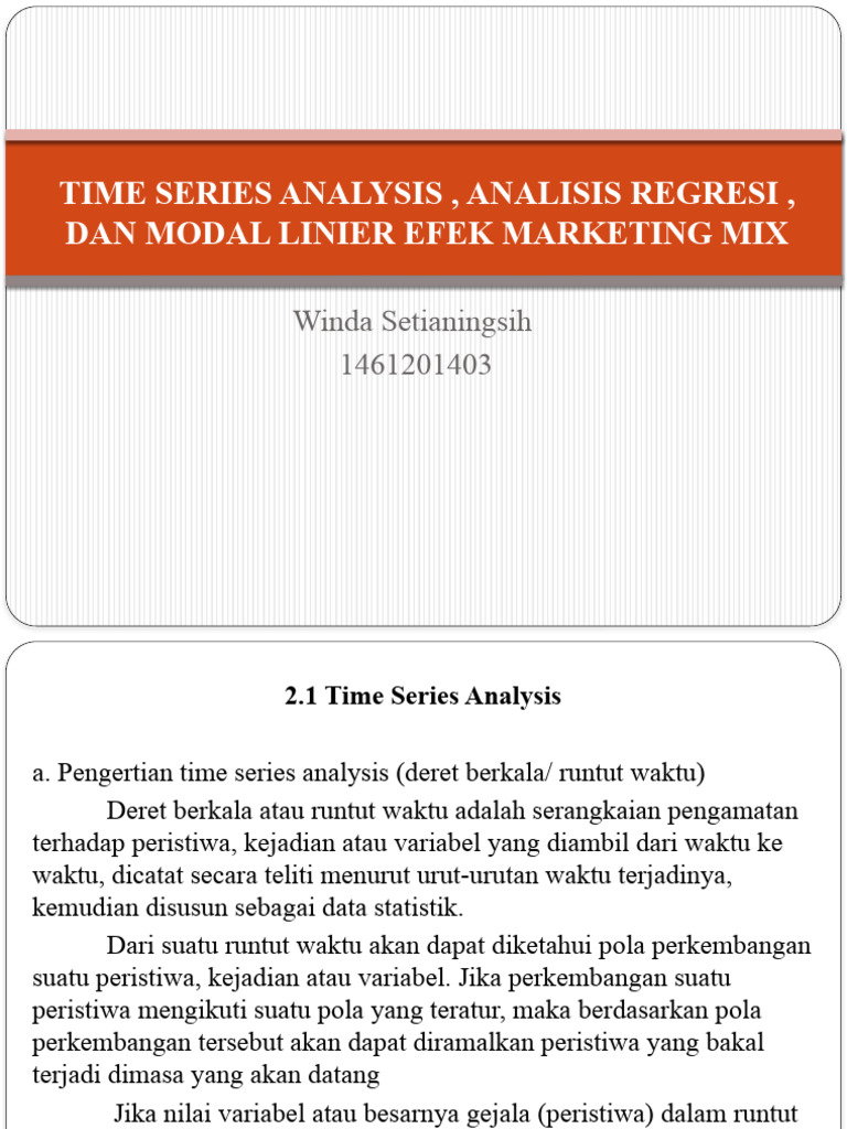 Time Series Analysis Analisis Regresi Dan Pdf