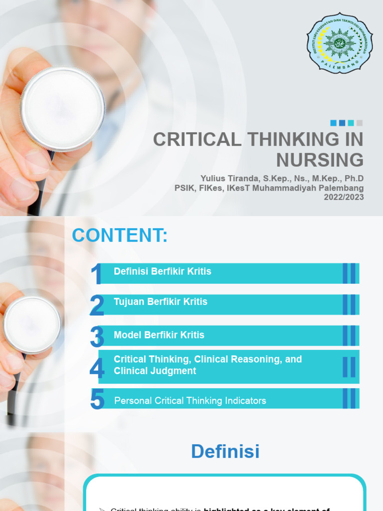 Critical Thinking in Nursing Essentials | PDF | Critical Thinking | Thought