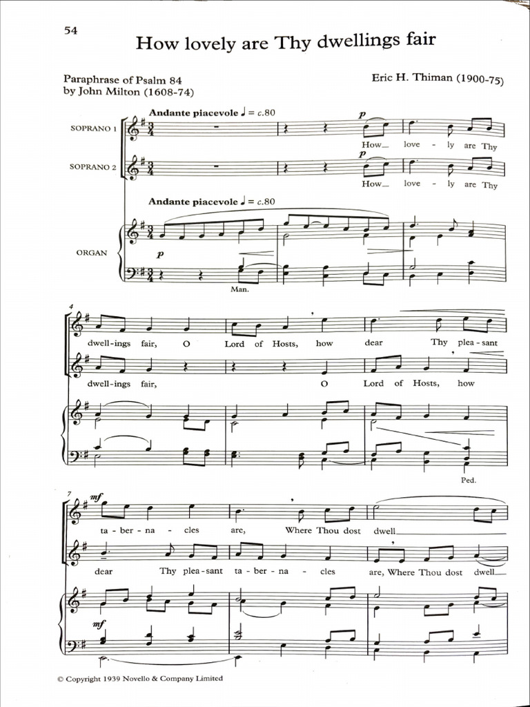 How Lovely Are Thy Dwellings Fair Pdf