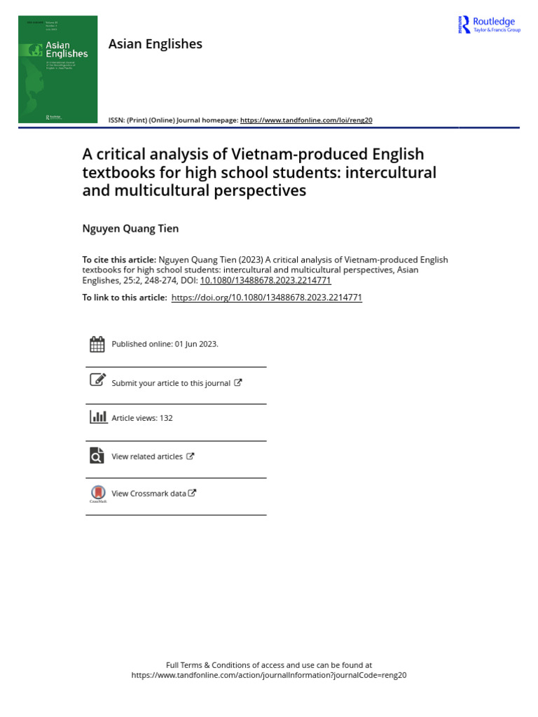 Vietnam English Textbooks: A Cultural Analysis | PDF | Cross Cultural ...