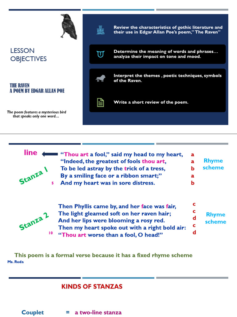 The Raven Analysis And Vocabulary 2023 2024 Pdf