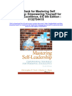 Test Bank For Mastering Self Leadership Empowering Yourself For Personal Excellence 6 e 6th Edition 013275441x