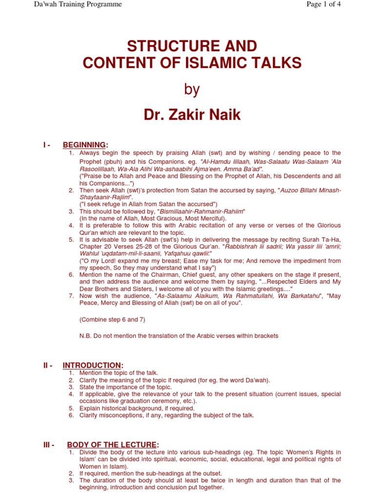 Guidelines for Islamic Speech Delivery | PDF | Quran | Islam