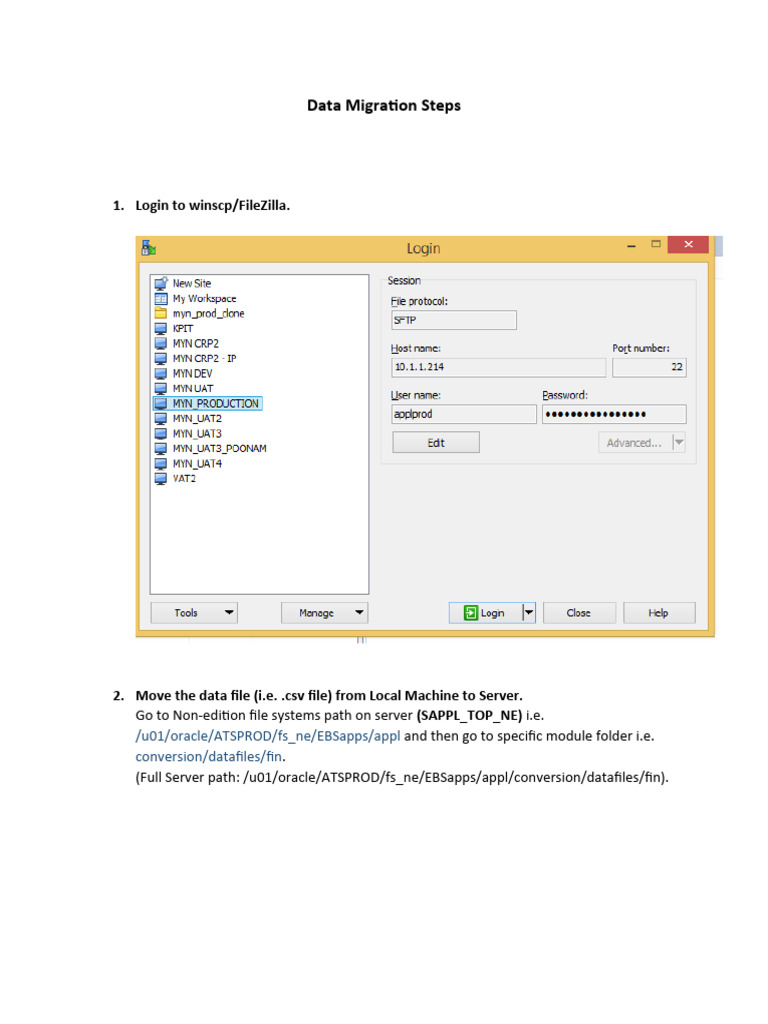 Data Migration Steps for Oracle EBS | PDF | Computer File | Comma ...