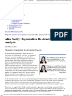 Alice Saddy Organization Re Structuring Case Analysis Part Time MBA Degree in DC