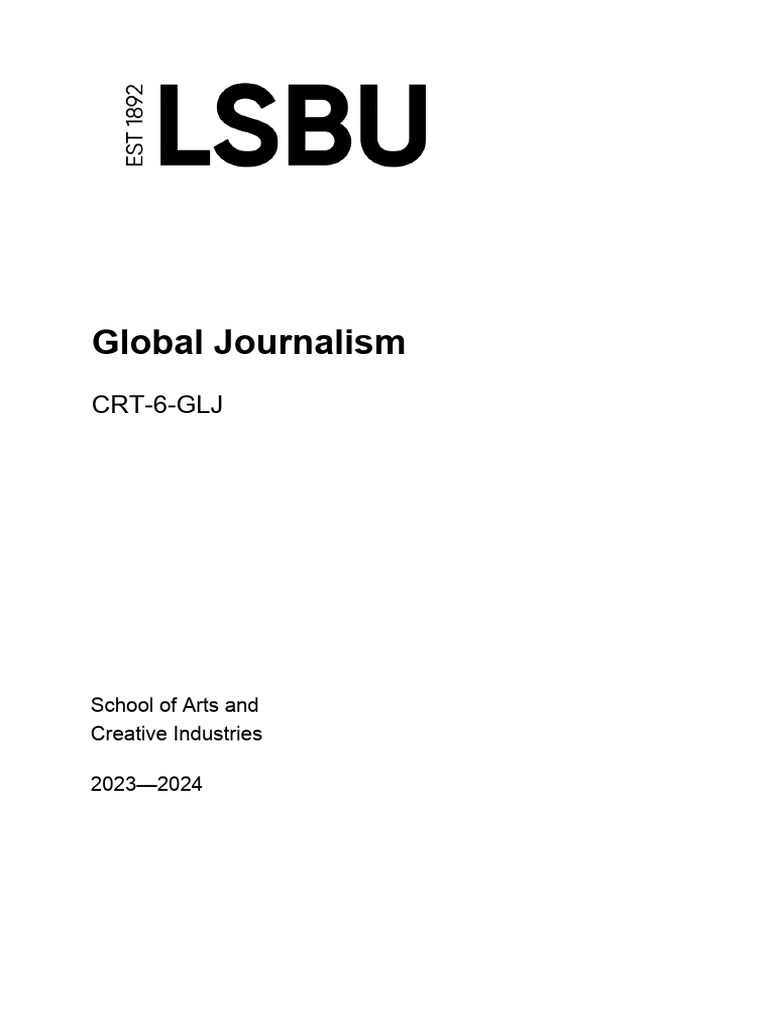 Global Journalism Module Overview 2023-2024 | PDF | Journalism | Essays