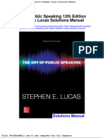 Art of Public Speaking 12th Edition Stephen Lucas Solutions Manual