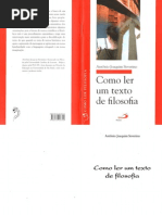 Como Ler Um Texto de Filosofia - Antonio Joaquim Severino