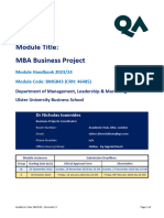 Business Project - MBA Ulster Uni