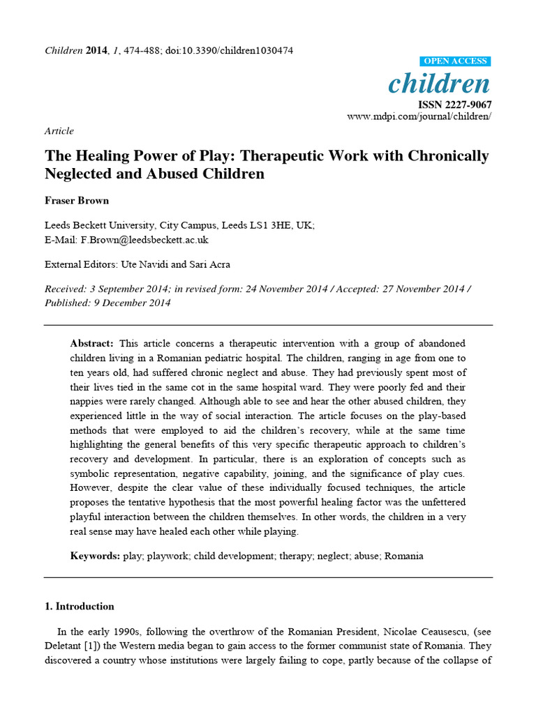 Play Therapy in Romania | PDF | Developmental Psychology | Attachment ...