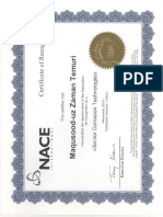 MZT Nace Certificate