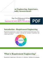 Requirement Engineering, Importance, Quality Measurements