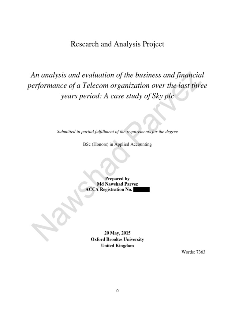 research analysis project acca