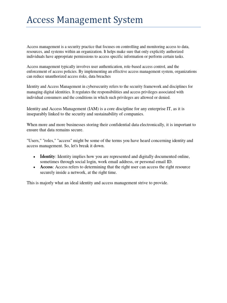 Access Management PDF