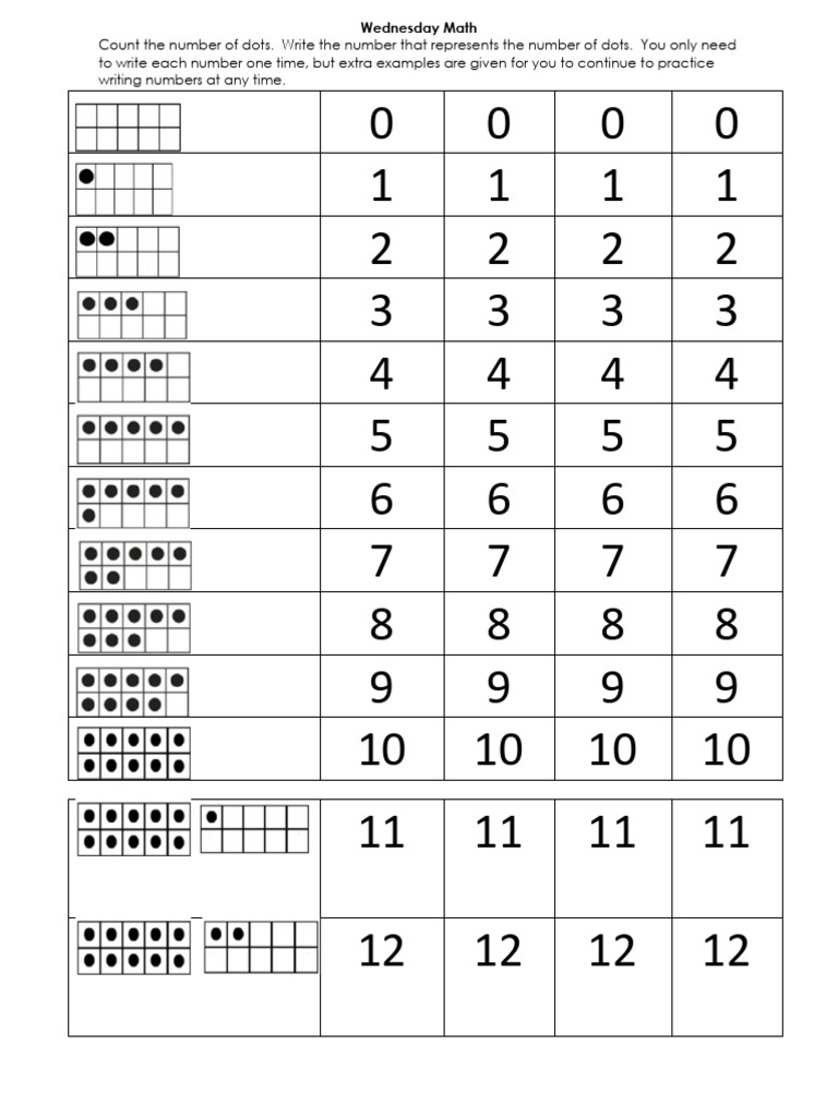 Grade K Math Wednesday Lesson PDF
