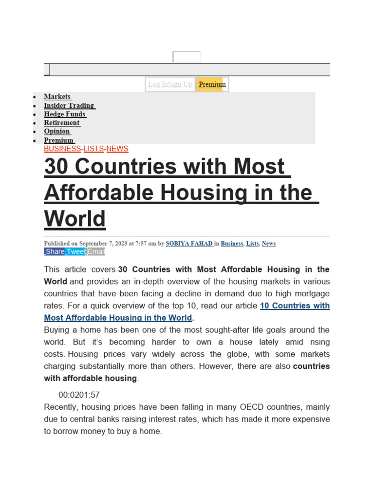 Living Index In India