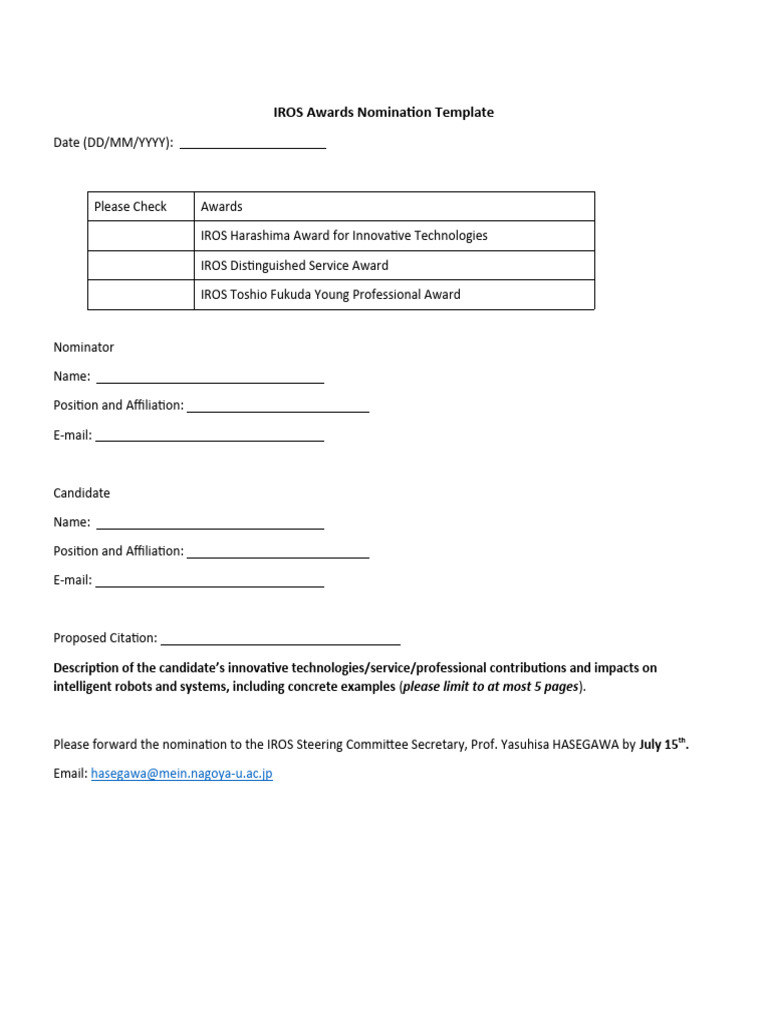 IROS Awards and IROS 2022 Conference Awards PDF