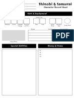 Shinobi Samurai Character Sheet