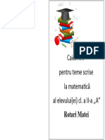 Caiet la matematică Nr.I