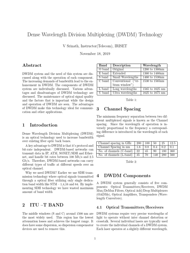 Article23 DWDM | PDF | Wavelength Division Multiplexing | Service ...