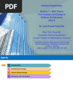 Software Engineering Session 7 - Main Theme From Analysis and Design To Software Architectures (Part I) Dr. Jean-Claude Franchitti