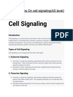 Notes On Cell Signaling (AS Level)