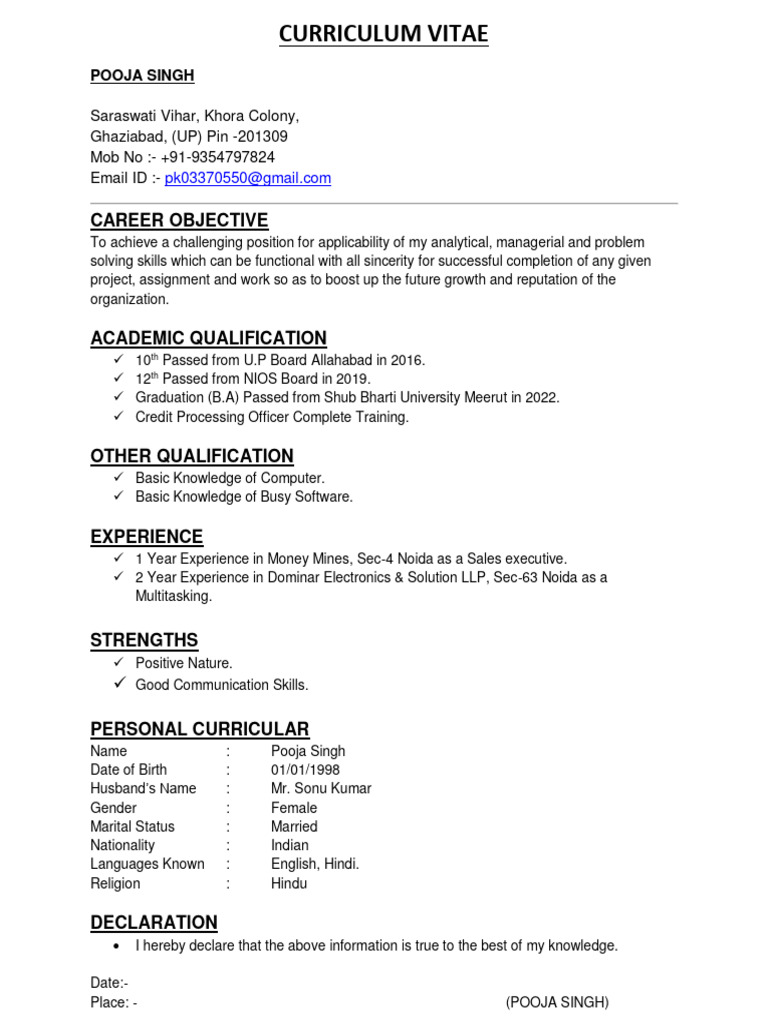 Resume Formate | PDF
