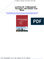Cost Accounting A Managerial Emphasis Horngren 13th Edition Test Bank