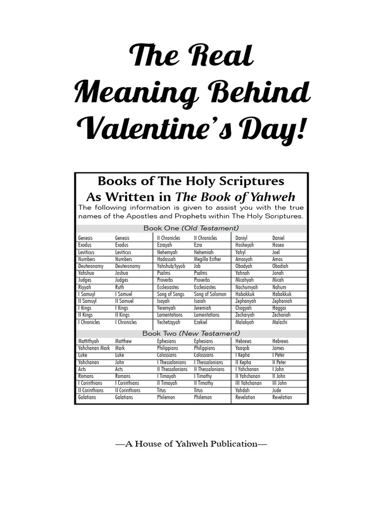 Booklet The Real Meaning Behind Valentine S Day Pdf 