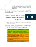 Península Ibérica Edad Media Ss. V-XV - Tema 2