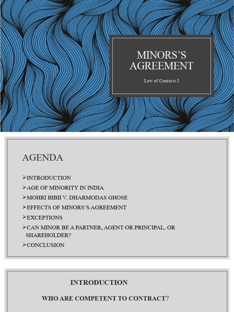 Minors' Agreements in Indian Law | PDF | Estoppel | Law Of Agency