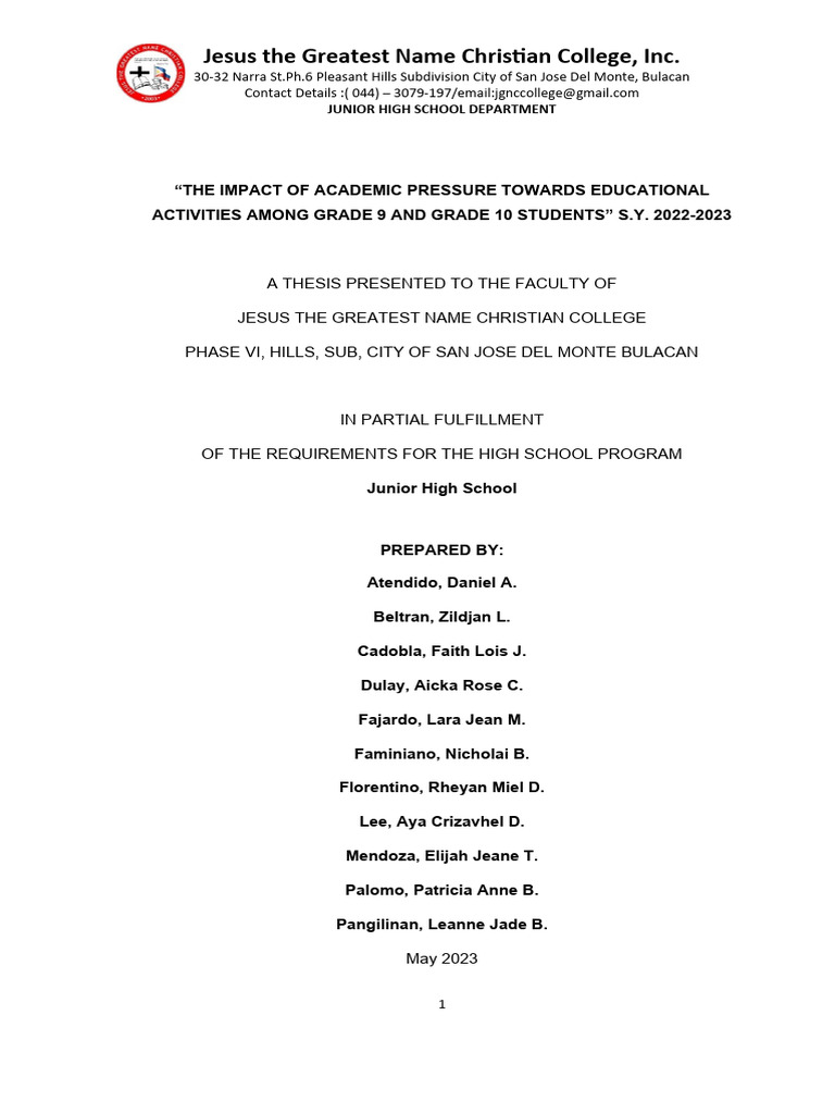 Impact of Academic Pressure on Students | PDF | Stress (Biology ...