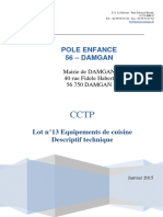 CCTP et DPGF - 15057 - Lot 13 Equipement de cuisine - Damgan