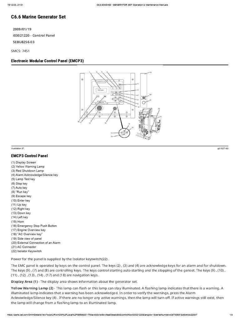 C6.6 Generator Set EMCP3 Manual | PDF | Menu (Computing) | Electrical ...