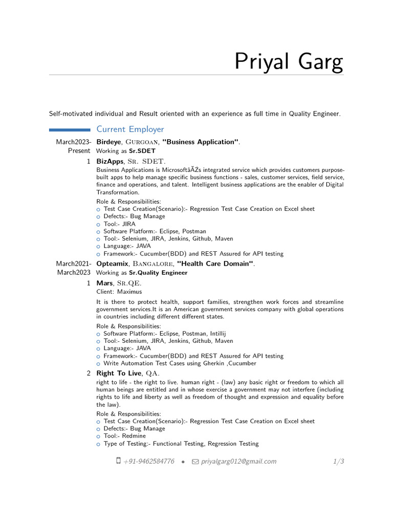 Resume priyal garg download free pdf software testing eclipse