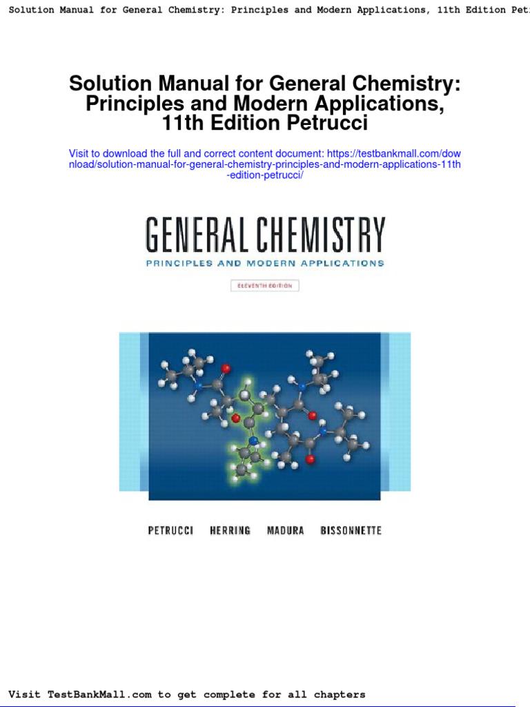 Solution Manual For General Chemistry Principles and Modern
