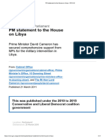 PM Statement To The House On Libya - GOV - UK 2011