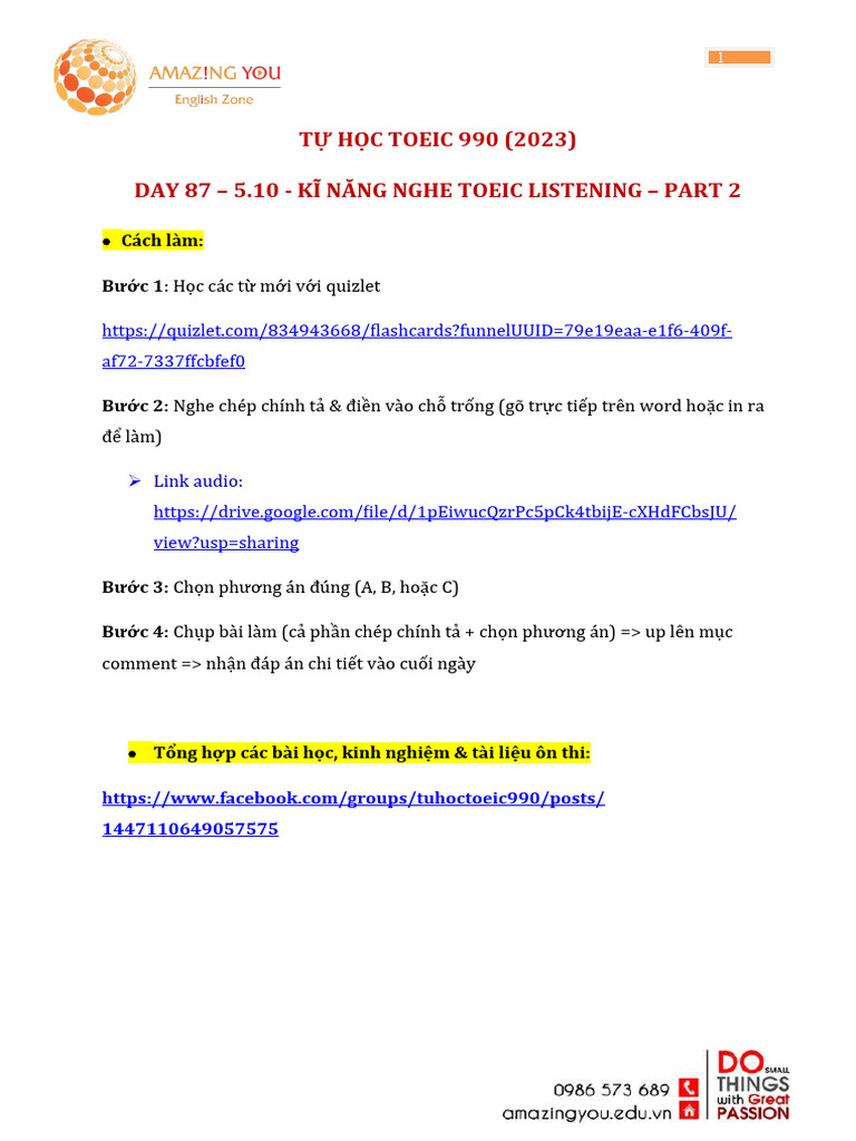 TOEIC Listening Practice Day 87 | PDF