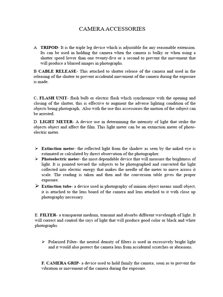 Camera Accessories PDF