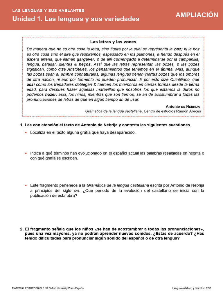 Variedades de la lengua castellana | PDF | Artes del Lenguaje y ...