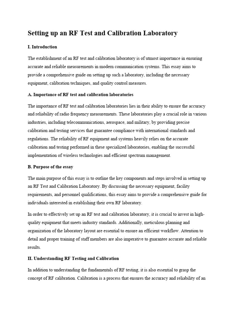 Setting Up an RF Calibration Lab | PDF | Science & Mathematics ...