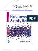 Test Bank For Business Analytics 3rd by Evans