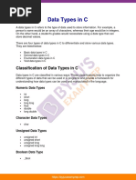 Data Types Notes